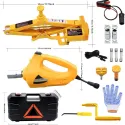 Portable electric Car Floor Jack Set 3 Ton All-in-one Automatic 12 V Scissor Lift Jack with air Pump and Impact Wrench
