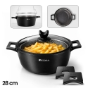 ALMA 17Pcs Black Cookware Induction Set 