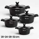 ALMA 17Pcs Black Cookware Induction Set 