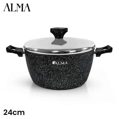 ALMA 24cm Marble Non-Stick Casserole 0524 