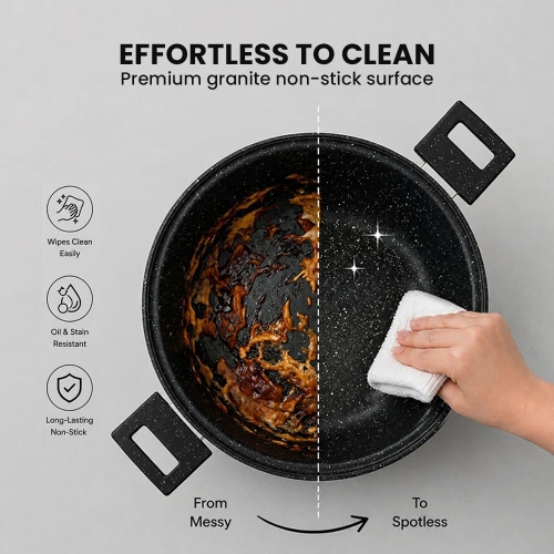 ALMA 26cm Marble Non-Stick Frying Casserole 0926