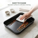 ALMA Set Of 35,37,41cm Marble Non-Stick Rectangle Oven Pan 136AK-03RP 
