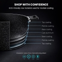 ALMA 8Pcs Marble Induction Forged Granite Cookware Set 18,20,22,24 cm