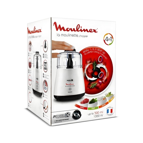 Moulinex DPA141 4 In 1 Mini Electric Meat Mincer &amp; Chopper 1000W 500mL