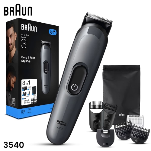 BRAUN Series3 AIO3540 8 In 1 Rechargeable Trimmer and Hair Clipper