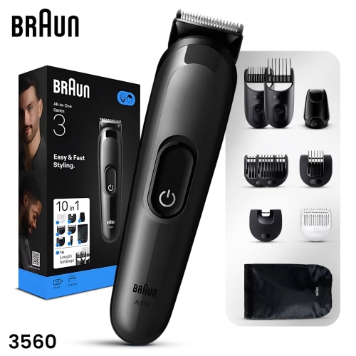 BRAUN Series3 AIO3560 10 In 1 Rechargeable Hair Trimmer BRAUN Series3 AIO3560 10 In 1 Rechargeable Hair Trimmer