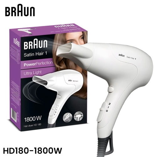 BRAUN Satin Hair HD180 Power Perfection Hair Dryer 1800W BRAUN Satin Hair HD180 Power Perfection Hair Dryer 1800W