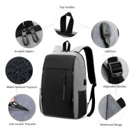 Waterproof Men's Laptop Backpack With USB Pore 40*30*11cm