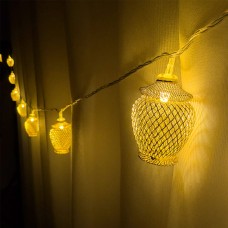 3m 10pcs Net Metal LED Decorative Light Rope, Round Lantern Mood LX-01