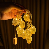 3m 10pcs Net Metal LED Decorative Light Rope, Round Lantern Mood LX-01