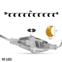 3m 10pcs Net Metal LED Decorative Light Rope, Moon Mood