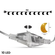 3m 10pcs Net Metal LED Decorative Light Rope, Moon Mood