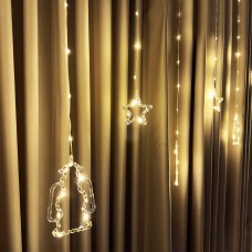 3m 110pcs Multimode LED Decorative Curtain Light, Stars & Lantern 