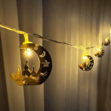 3m 10pcs Double Metal LED Decorative Light Rope, Moon + Mosque
