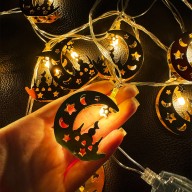 3m 10pcs Double Metal LED Decorative Light Rope, Moon + Mosque
