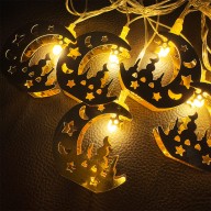 3m 10pcs Double Metal LED Decorative Light Rope, Moon + Mosque