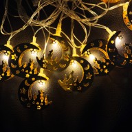 3m 10pcs Double Metal LED Decorative Light Rope, Moon + Mosque