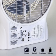 8" 3.2V Multifunctional Solar Fan With 2 LED Bulbs, GD-8029