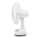 12” 6V Solar Rechargeable Fan With 2 LED Bulbs, GD-8019
