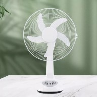 16" 6V Solar Rechargeable Table Top Fan With 2 LED BULBS, GD-8016