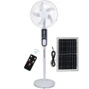 16" INCH SOLAR RECHARGEABLE FAN WITH 2 LED BULBS, GD-8036