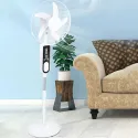 16" INCH SOLAR RECHARGEABLE FAN WITH 2 LED BULBS, GD-8036