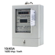 SINGLE PHASE ELECTRONIC PREPAYMENT METER 10(40)A 1600imp/kWh