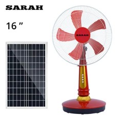 SARAH 16” Rechargeable Solar Fan Lithium Battery 4000mAh 7.4V 108-5