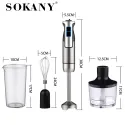 Sokany 4 in 1 Hand Blender 800W SK-1725-4