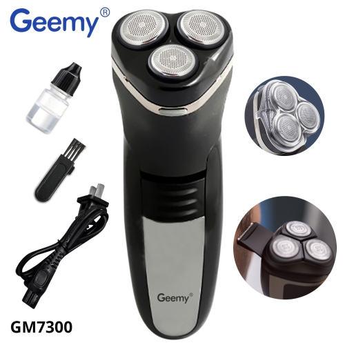 Geemy GM7300 Rechargeable Triple Head Rotating Hair Shaver 