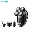 VGR V-302, 4 in 1 Rotary 5 Head Shaver & Hair Clipper 