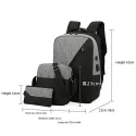 Large Laptop Backpack Set Of 3Pcs 6013