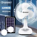 OSmart 12" 18W Rechargeable Fan With Solar Panel 3W & 2 Bulbs OS10104 