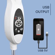 OSmart 16" 12V Rechargeable Stand Fan With Solar Panel & 2 Bulbs OS10106