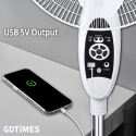 GDTimes 16" 6V Rechargeable Fan With Solar Panel 10W & 2 Bulbs GD-936