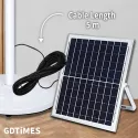 GDTimes 16" 24W Rechargeable Fan With Solar Panel 10W & 2 Bulbs GD-936