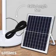 GDTimes 16" 6V Rechargeable Fan With Solar Panel 10W & 2 Bulbs GD-936