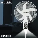 GDTimes 16" 24W Rechargeable Fan With Solar Panel 10W & 2 Bulbs GD-936