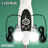 GDTimes 16" 6V Rechargeable Fan With Solar Panel 10W & 2 Bulbs GD-936