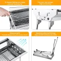Portable Stainless Steel Charcoal BBQ Grill 48*30*57cm