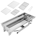 Portable Stainless Steel Charcoal BBQ Grill 73*34*69cm Portable Stainless Steel Charcoal BBQ Grill 73*34*69cm
