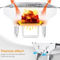 Portable Stainless Steel Charcoal BBQ Grill 73*34*69cm