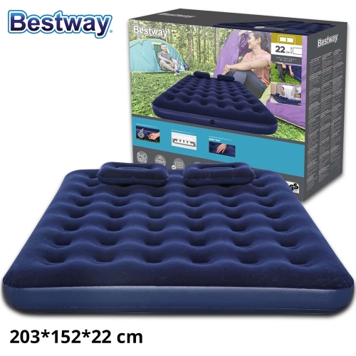 BESTWAY Double Airbed With 2 Pillows 203(L)*152(W)*22(H)cm 67374