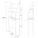 3 Tiers Top Washing Machine Storage Rack 165(H)*65(W)*25(L) cm