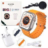 I8 Ultra Big Smart Watch 2.0" With Bluetooth Earphone Set & 2Pcs Straps