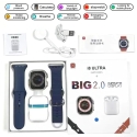 I8 Ultra Big Smart Watch 2.0" With Bluetooth Earphone Set & 2Pcs Straps
