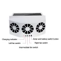 Solar Rechargeable Power Car Triple Fan 