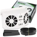 Solar Rechargeable Power Car Dual Fan 