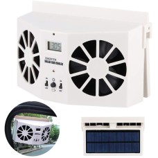 Solar Rechargeable Power Car Dual Fan 
