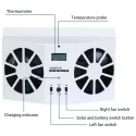 Solar Rechargeable Power Car Dual Fan 